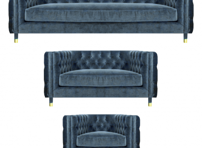 Chestefield Grau Wohnzimmer Komplett 4+2+1 Sofas Set 3tlg Polstermöbel